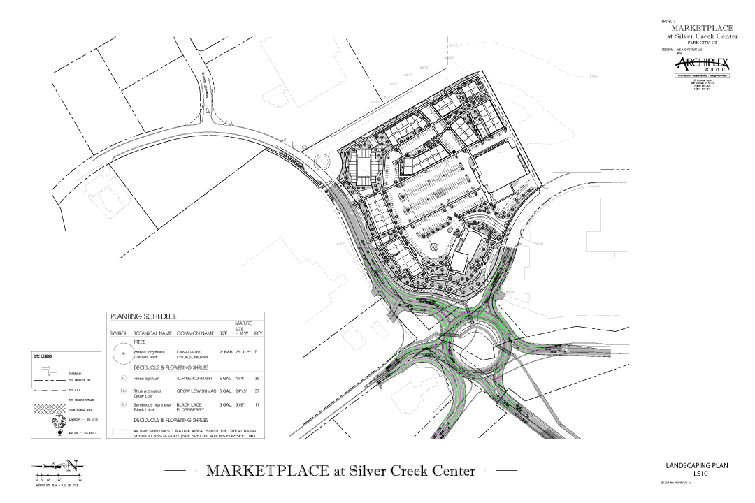 Summit Point Realty, LLC. – Marketplace at Silver Creek Center Landscaping Plan